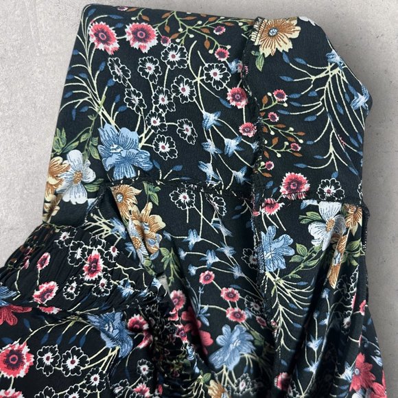 ASOS Wide Leg Floral Pants Womens Size 18 Skirted Tie Waist Boho Beach Elastic - Picture 12 of 16